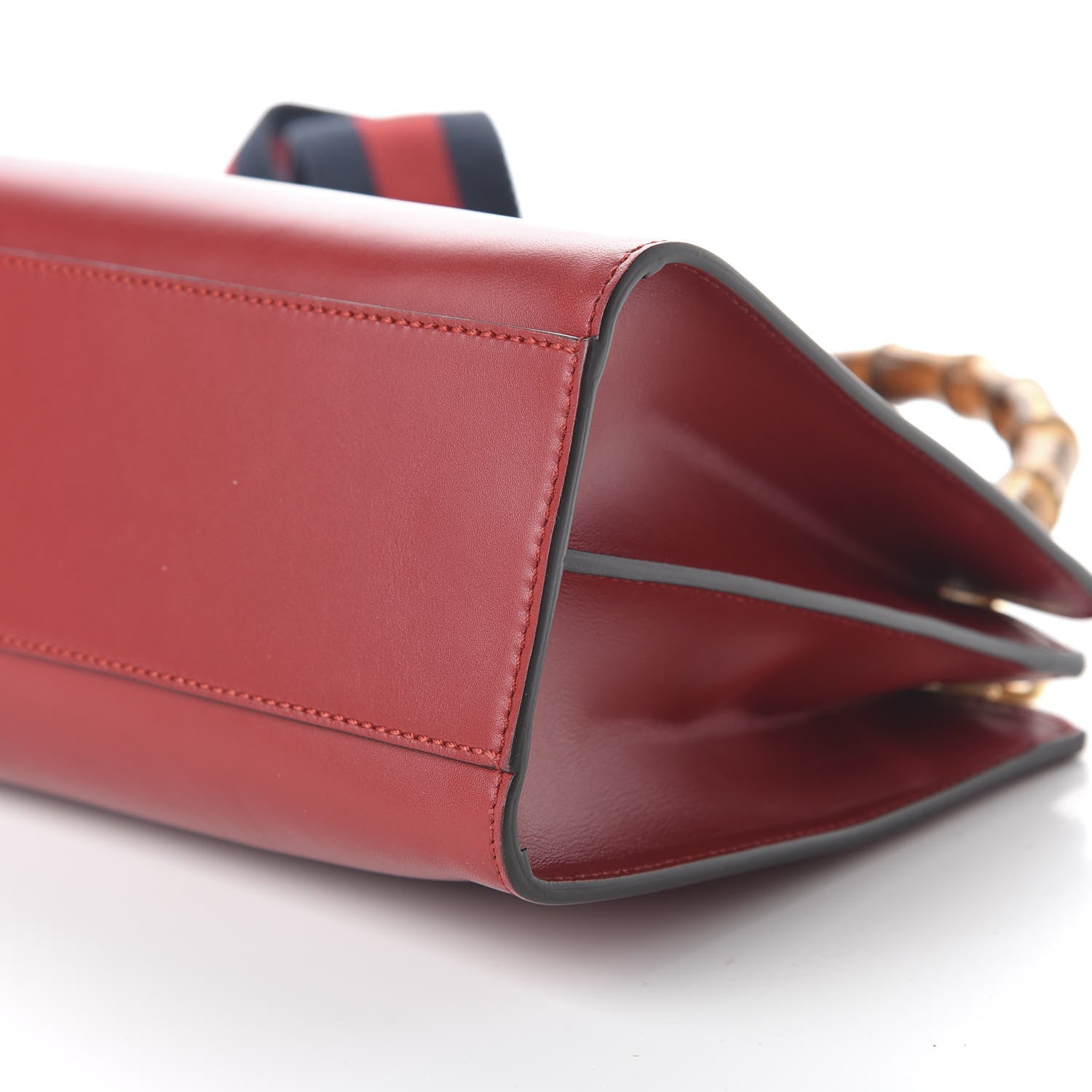 Gucci Nappa Bamboo Web Small Nymphaea Top Handle Bag Hibiscus Red 7 of 10