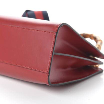 Gucci Nappa Bamboo Web Small Nymphaea Top Handle Bag Hibiscus Red 7 of 10
