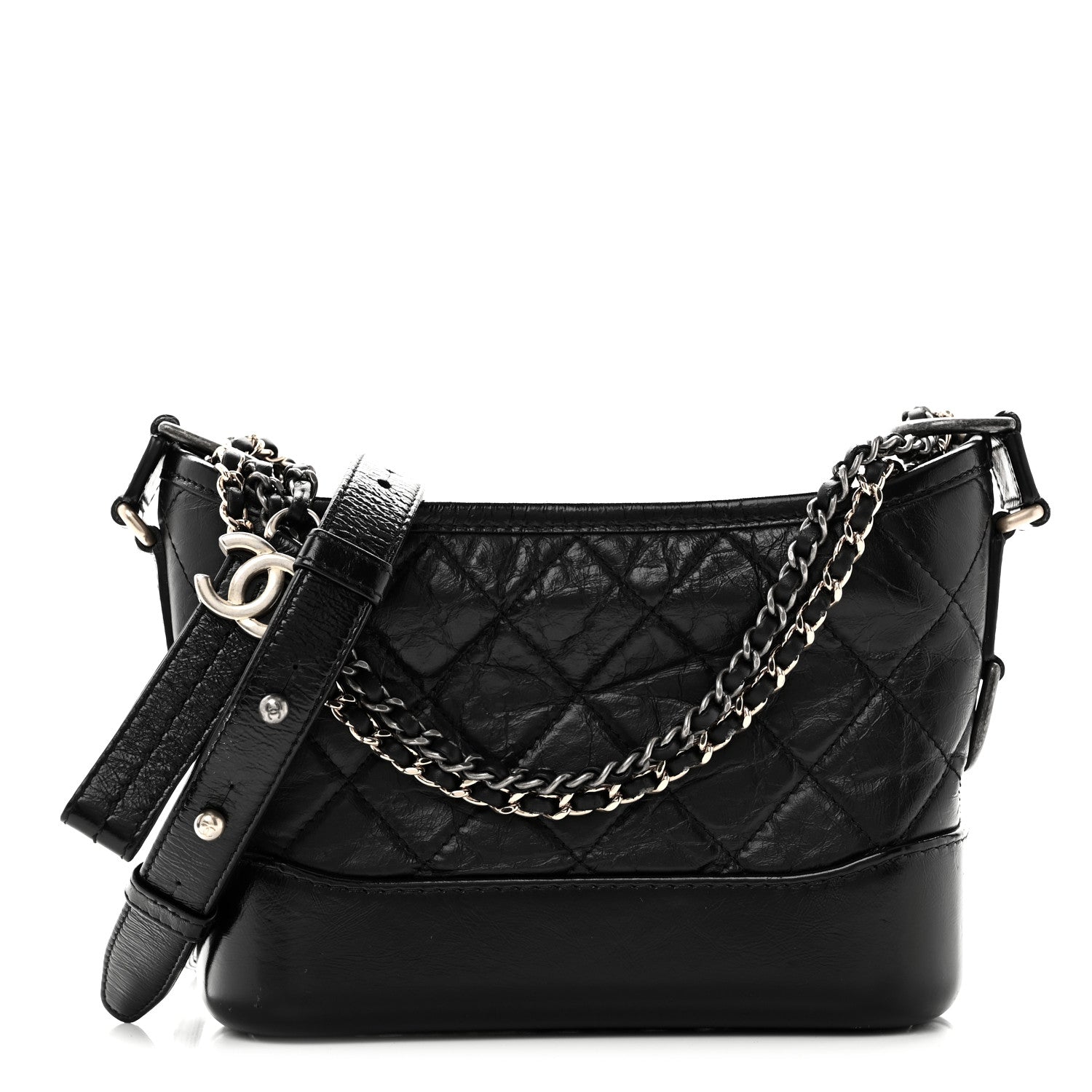 Chanel Aged Calfskin Quilted Small Gabrielle Hobo Black 8 of 10
