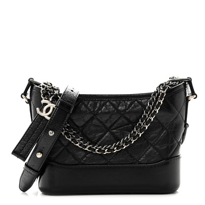 Chanel Aged Calfskin Quilted Small Gabrielle Hobo Black 8 of 10