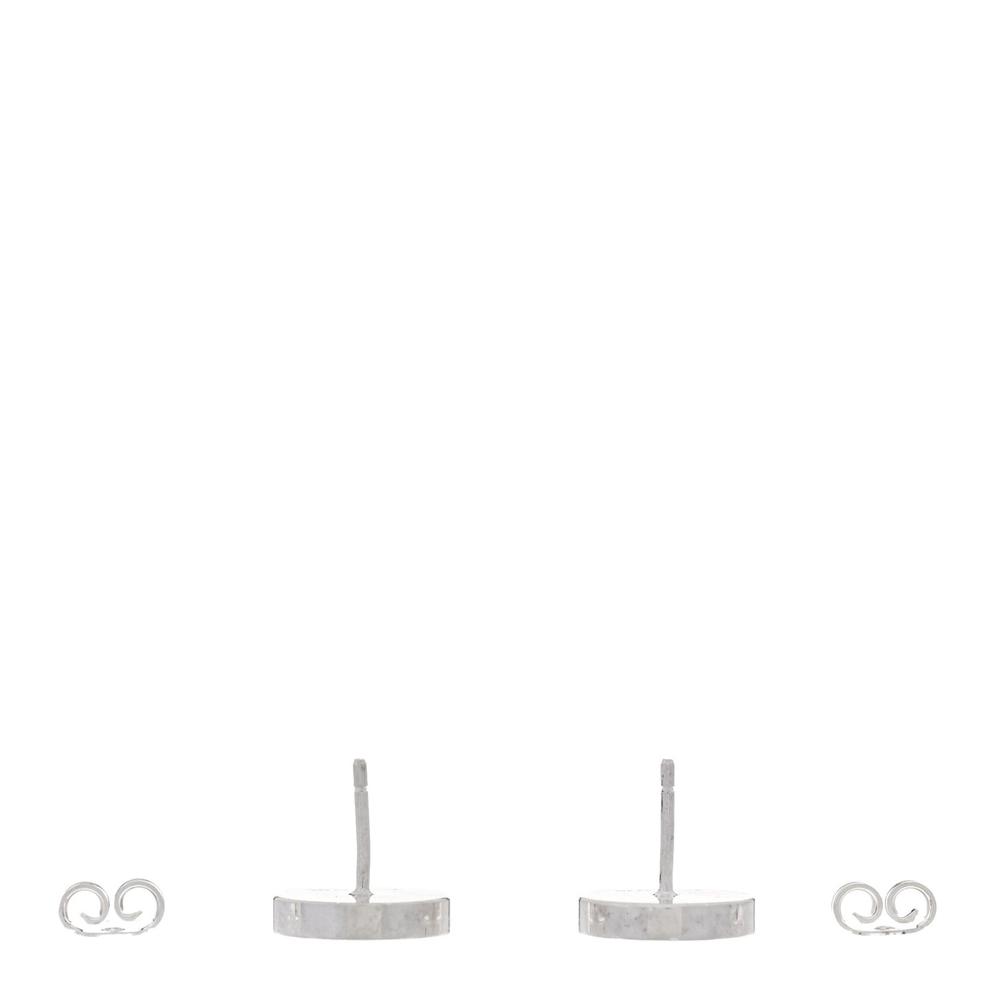 Sterling Silver Logo Round Earrings