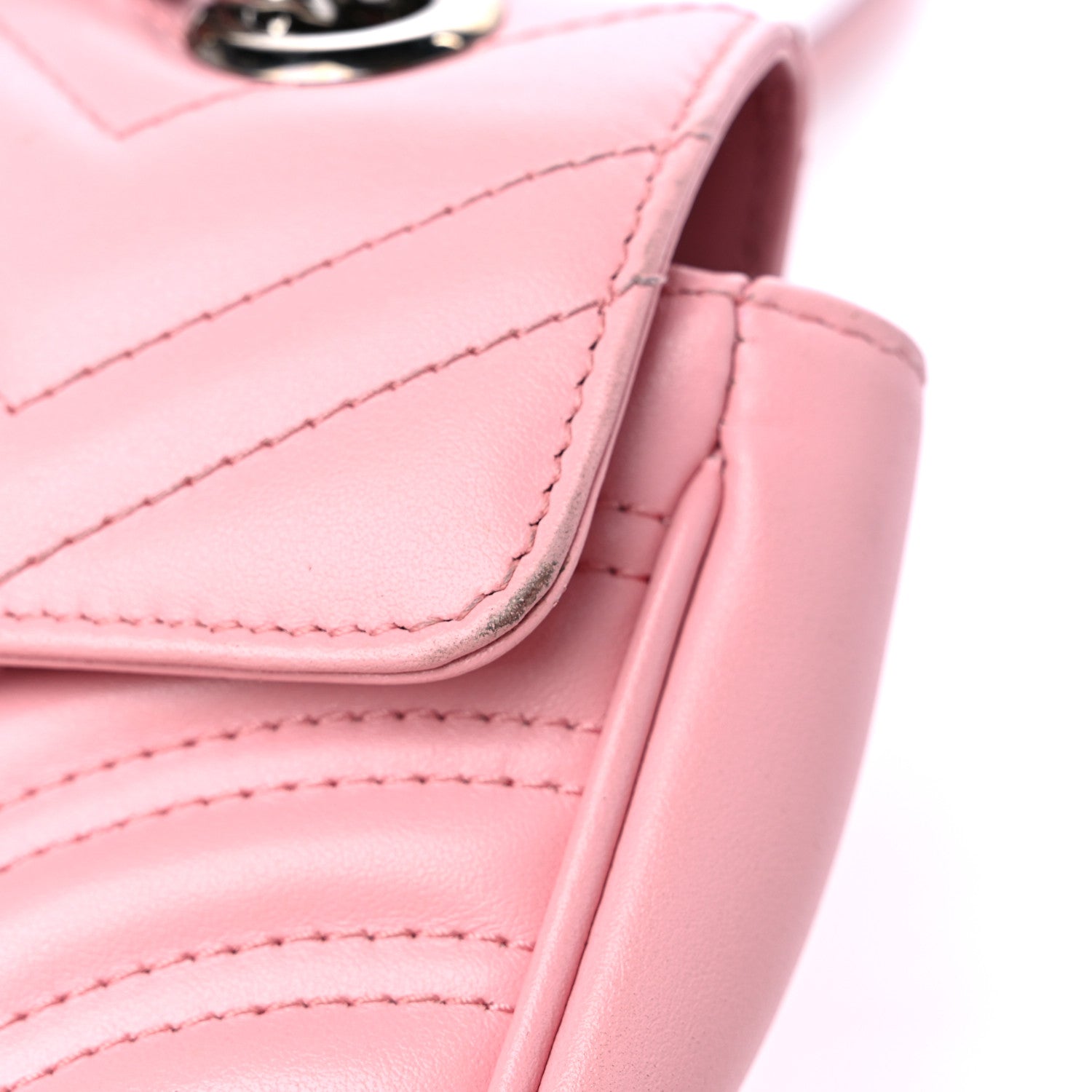 Gucci Calfskin Matelasse Mini GG Marmont Shoulder Bag Wild Rose 16 of 16