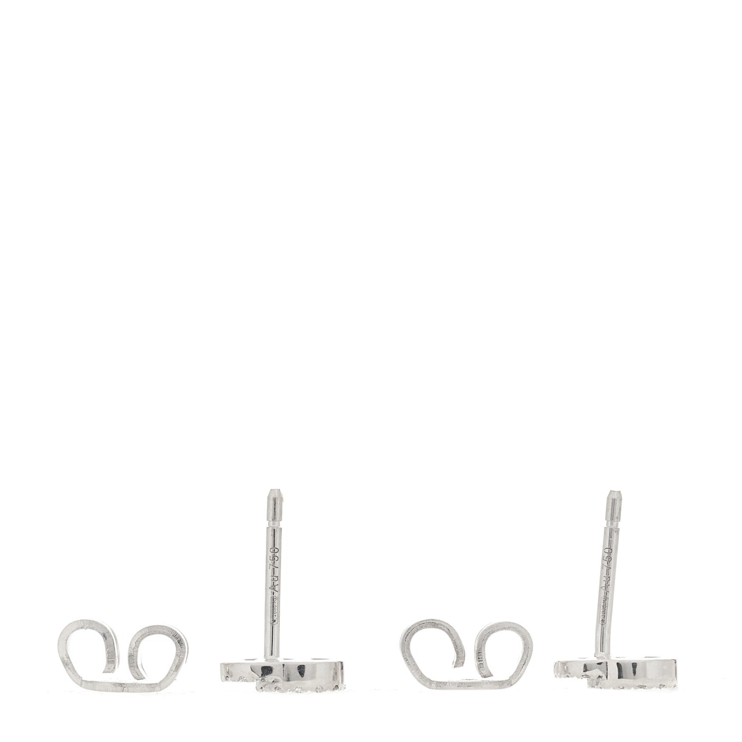 18K White Gold Diamond Mini Running G Earrings