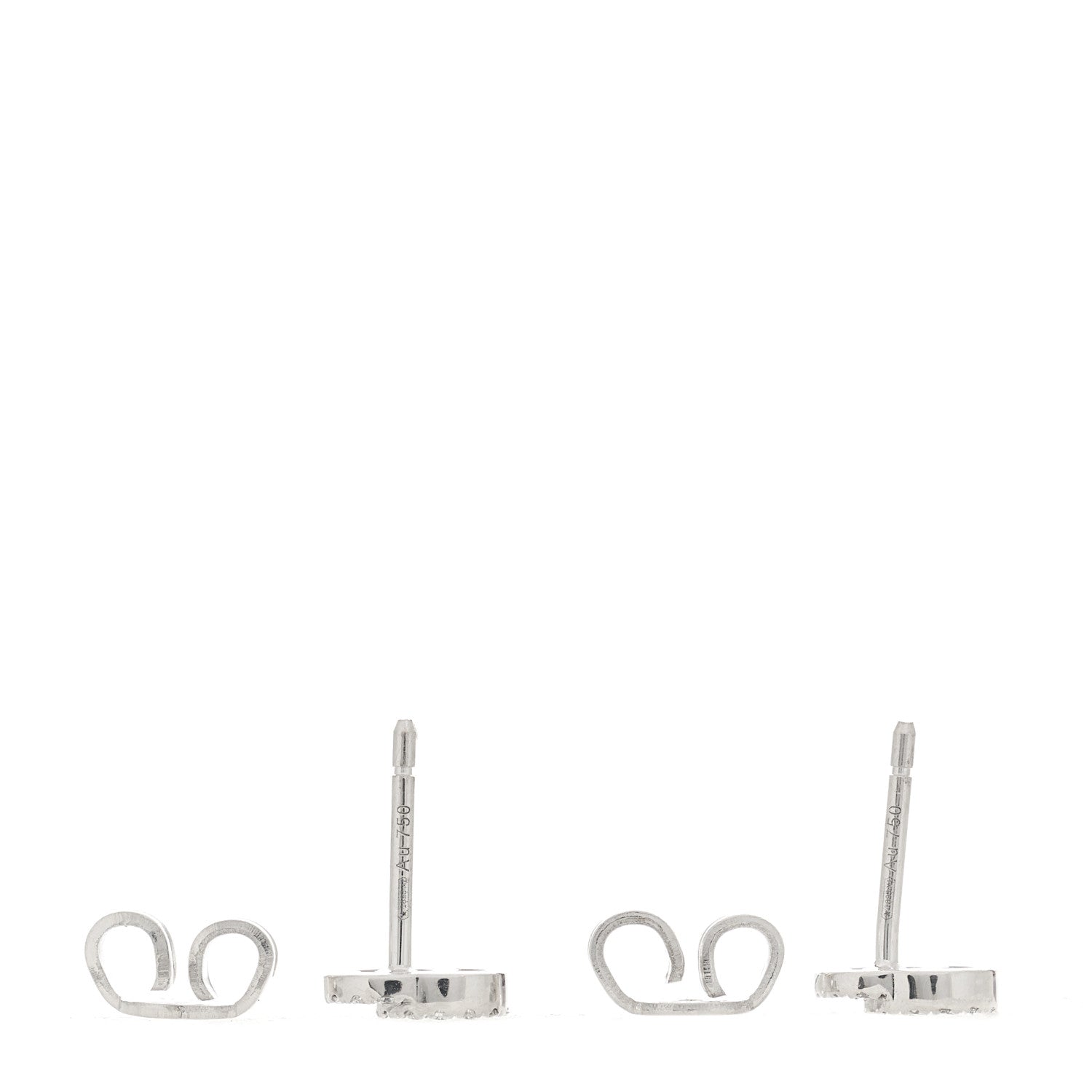 Gucci 18K White Gold Diamond Mini Running G Earrings 4 of 4