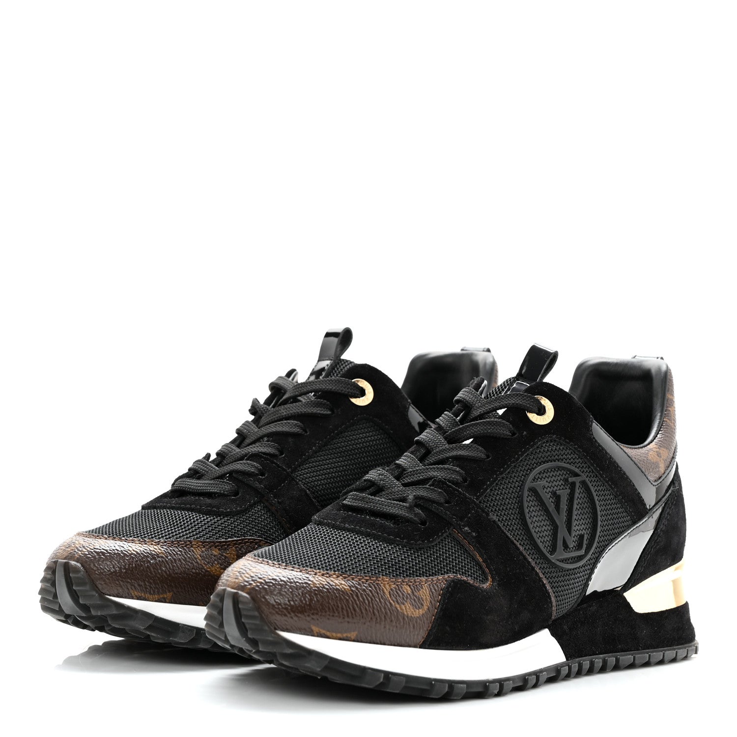Louis Vuitton Suede Monogram Run Away Sneakers 37.5 Black 3 of 14