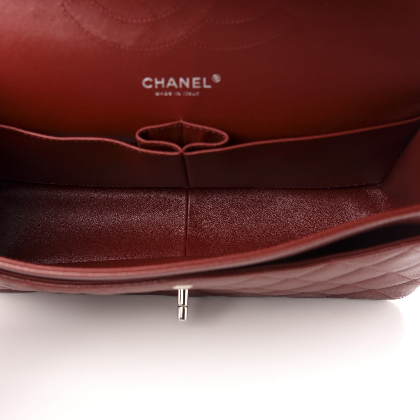 Caviar Quilted Jumbo Double Flap Red