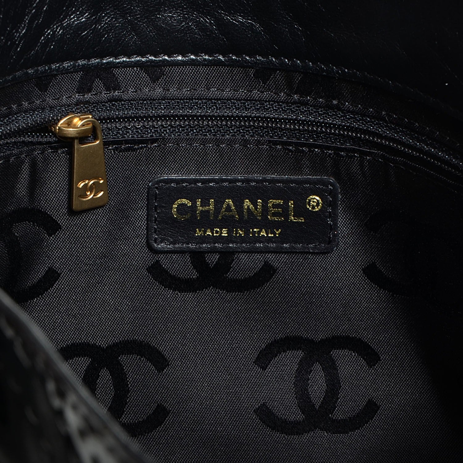 Chanel Patent Perforated Camellia Tote Black 4 of 7