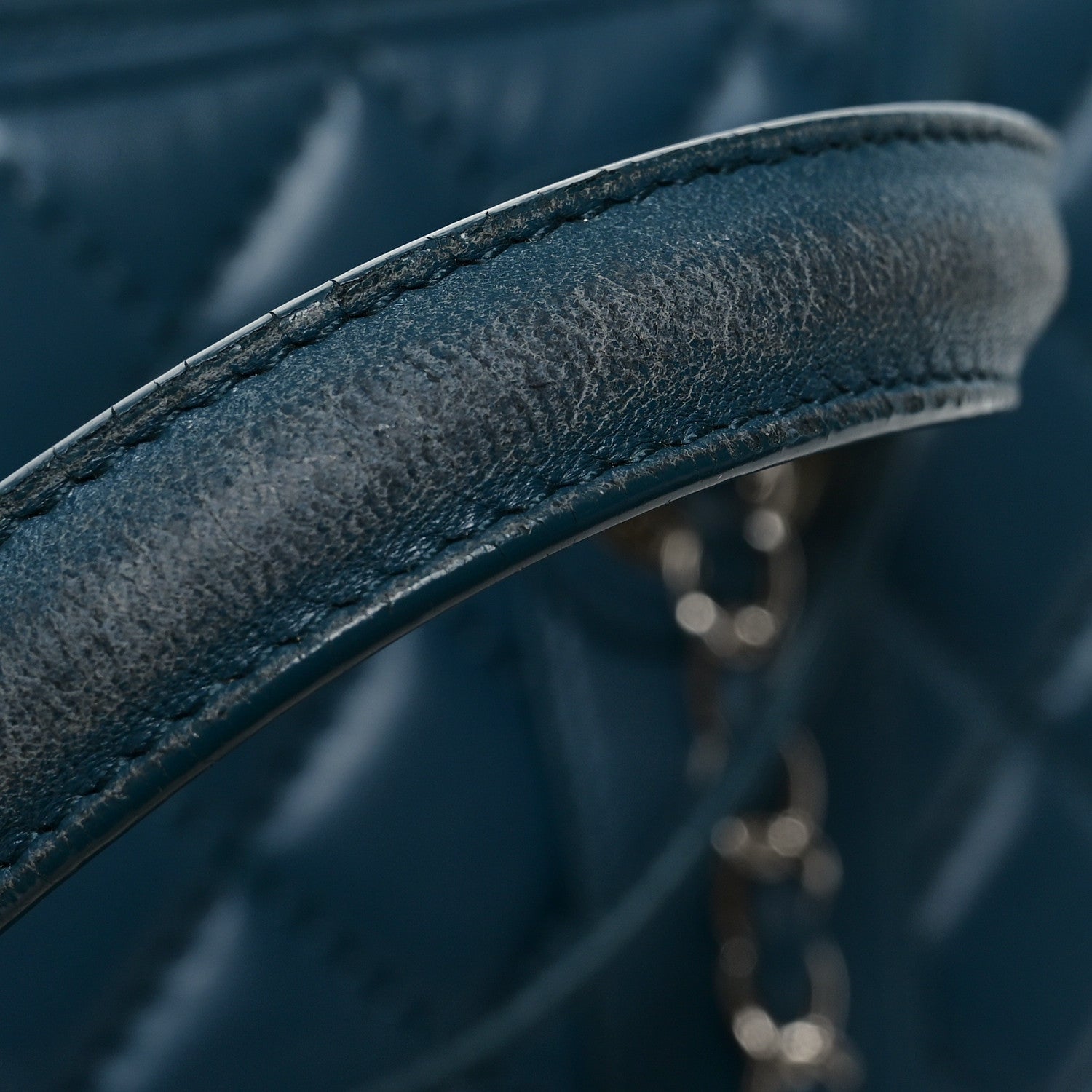 Chanel Lambskin Quilted Easy Carry Shopping Tote Blue 10 of 10