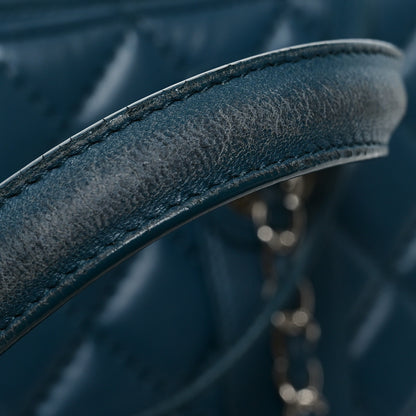 Chanel Lambskin Quilted Easy Carry Shopping Tote Blue 10 of 10