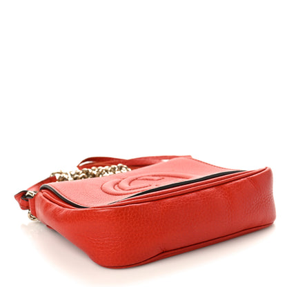 Gucci Pebbled Calfskin Small Soho Flap Crossbody Red 4 of 9