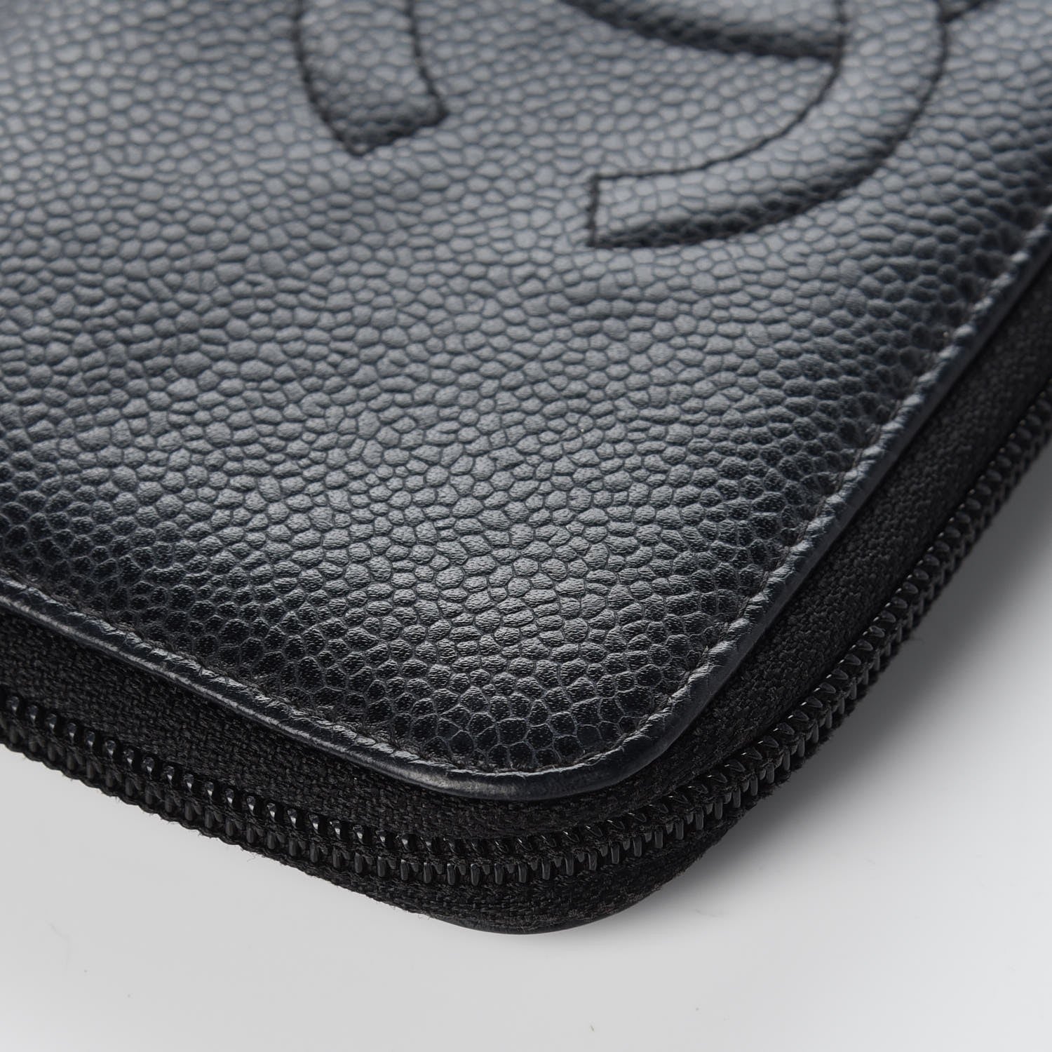 Chanel Caviar CC Timeless Large Zip Around Wallet Black 14 of 14