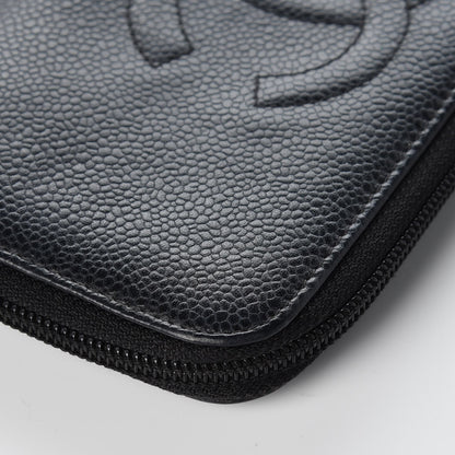 Chanel Caviar CC Timeless Large Zip Around Wallet Black 14 of 14
