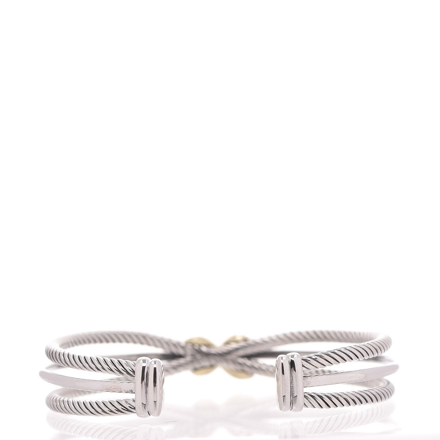 Sterling Silver 18K Yellow Gold 7mm Crossover X Bracelet