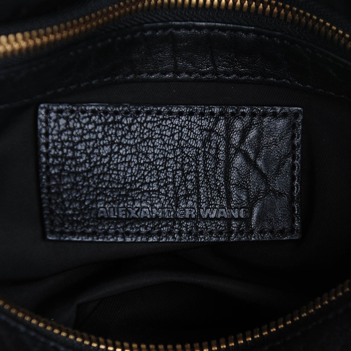 Pebbled Lambskin Rocco Black Antique Brass Hardware