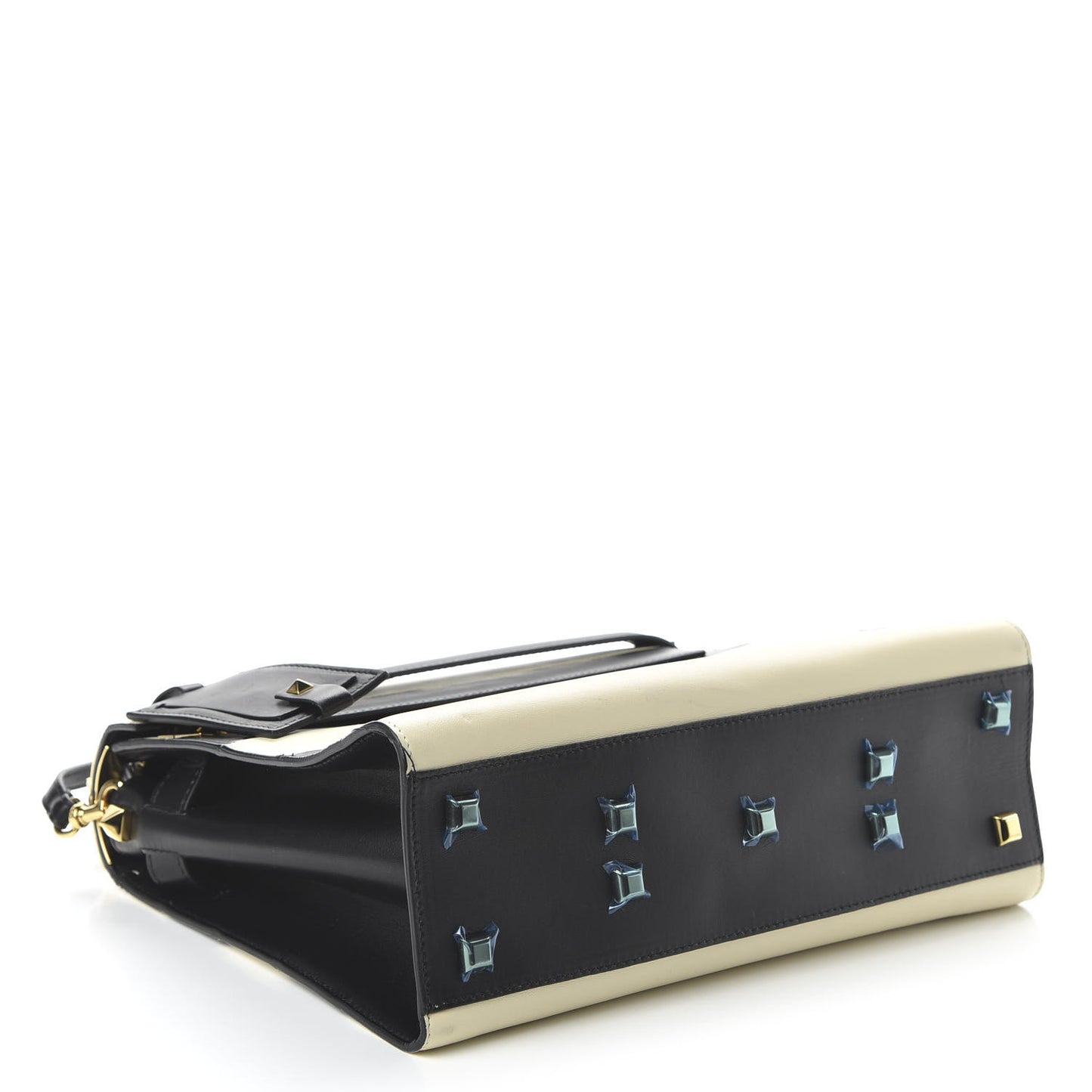 Nappa Striped Medium My Rockstud Frame Bag Black Light Ivory