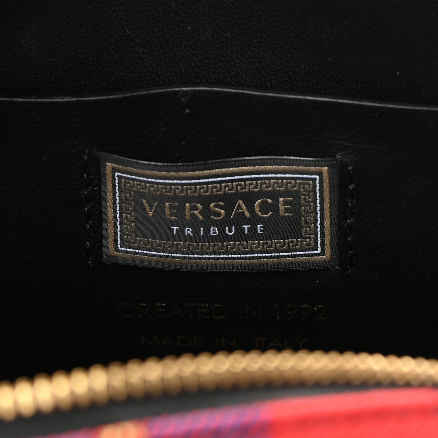 Versace Tartan Small Medallion Tribute Bowling Bag Red 6 of 14
