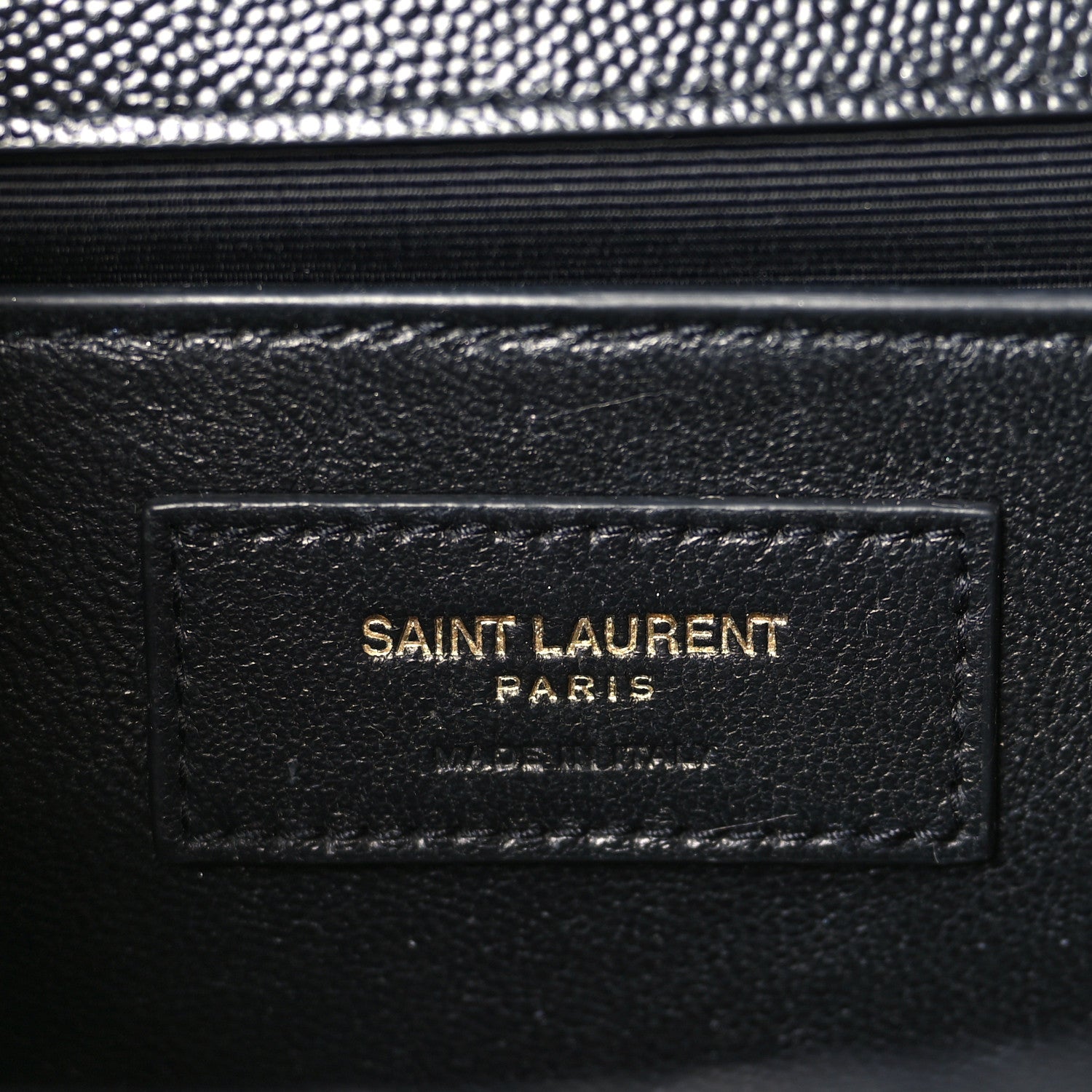 Saint Laurent Grain De Poudre Matelasse Chevron Medium Monogram Satchel Black 6 of 9