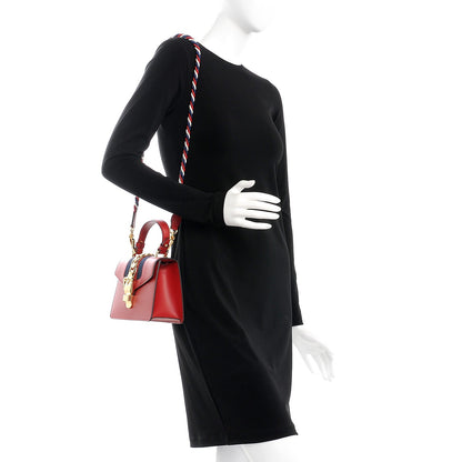 Gucci Calfskin Mini Sylvie Top Handle Bag Hibiscus Red 3 of 9