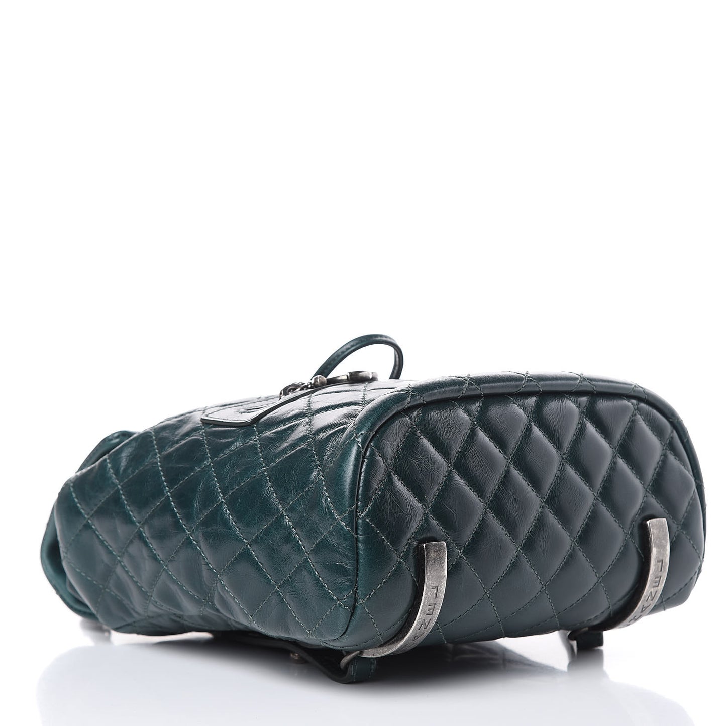 Glazed Calfskin Quilted Small Salzburg Mountain Backpack Dark Green