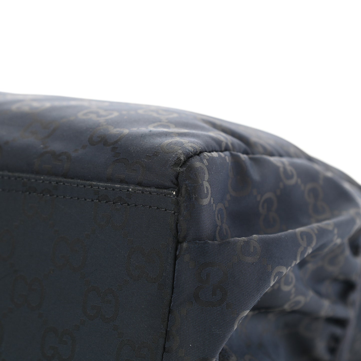 Nylon Monogram Messenger Diaper Bag Navy