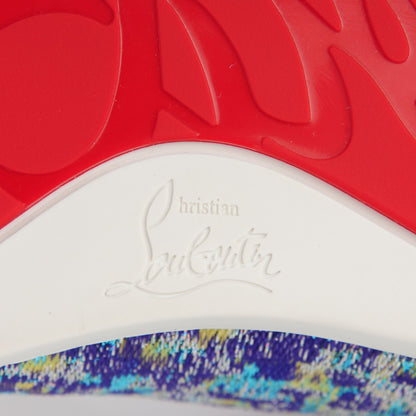 Christian Louboutin Crystal Metallic Suede Peacock Woven Lurex Gondolastrass Sneakers 40.5 Version Digitale 8 of 10
