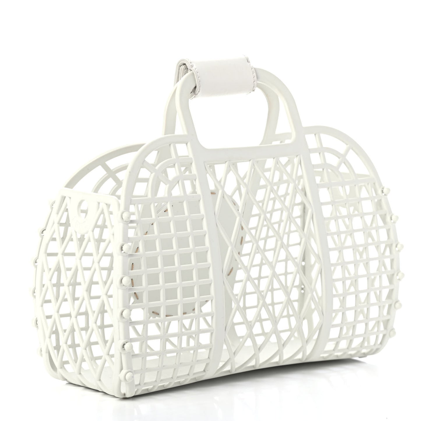 Recycled Plastic Vitello Liberty Matte Small Fendi Basket White Ice