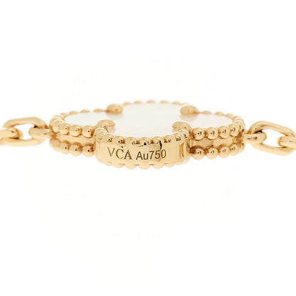 Van Cleef & Arpels 18K Yellow Gold Mother of Pearl 10 Motifs Vintage Alhambra Necklace 6 of 7