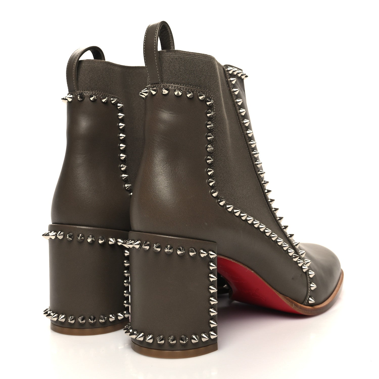 Christian Louboutin Calfskin Spikes Zefira Outline 85 Boots 41 Beige 4 of 8