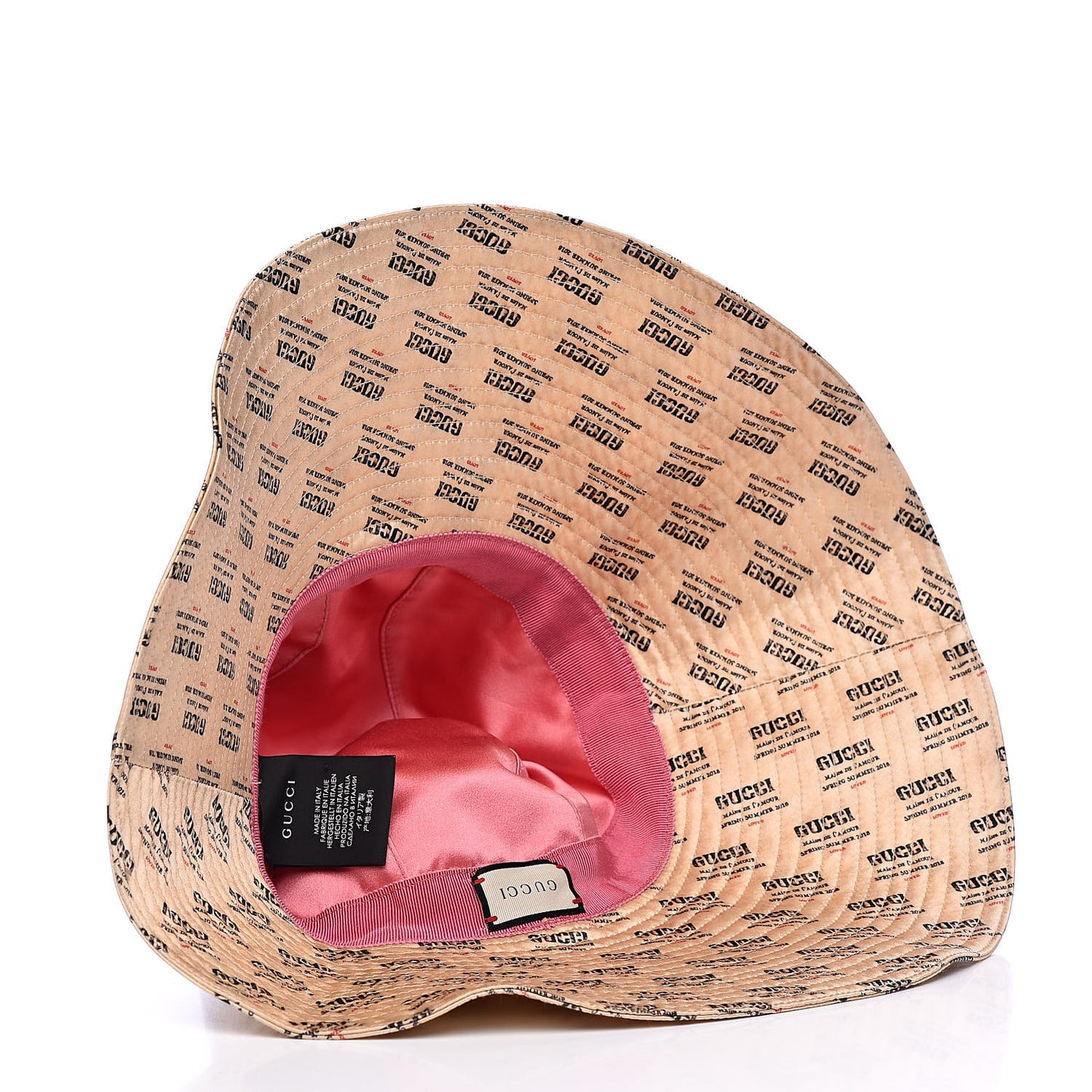 Silk Satin Stamp Print Hat S