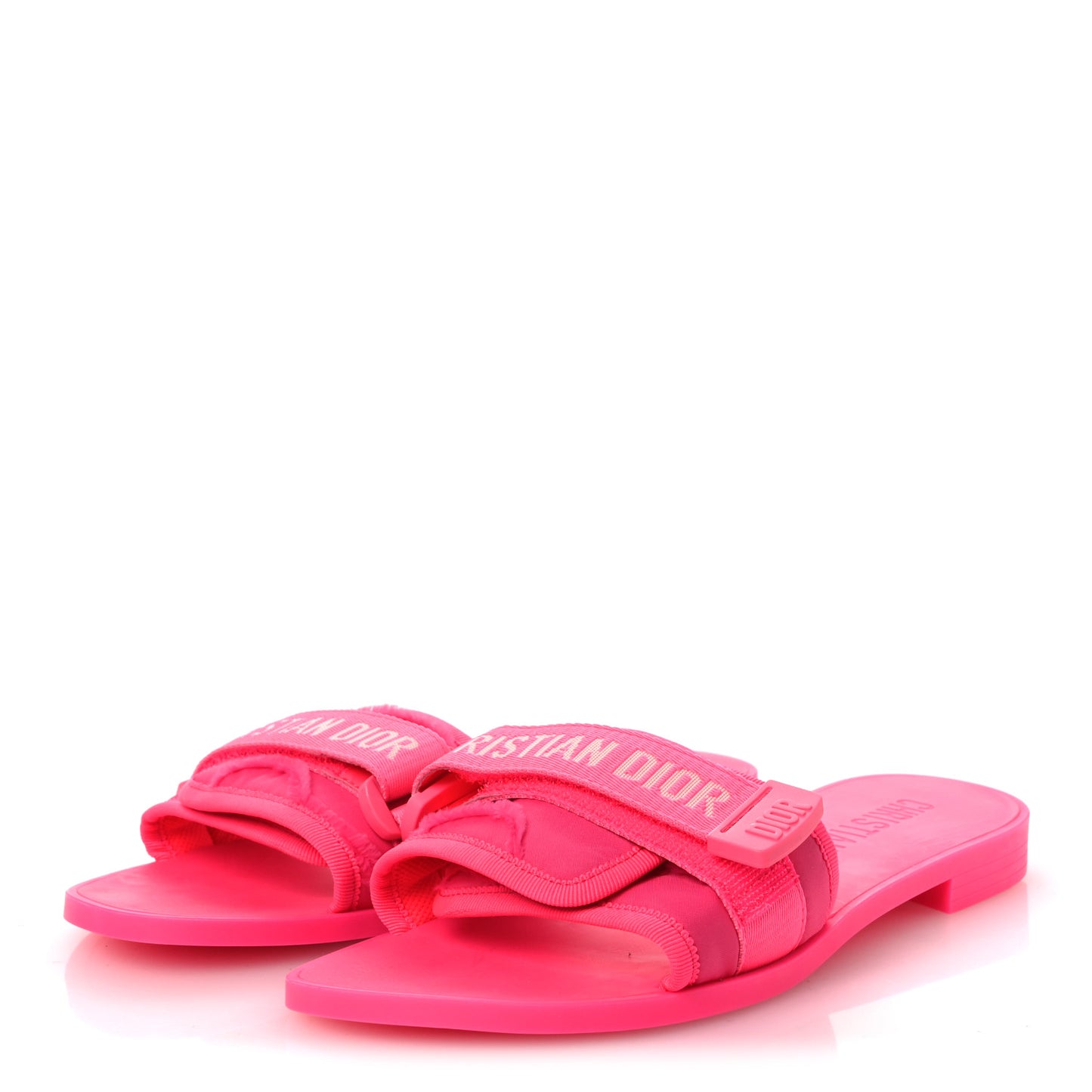 Technical Stretch Fabric Camouflage Dio(r)evolution Slide Sandals 38 Fuchsia Fluo