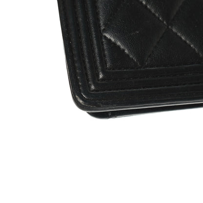 Chanel Lambskin Quilted Boy Yen Wallet Black 13 of 14