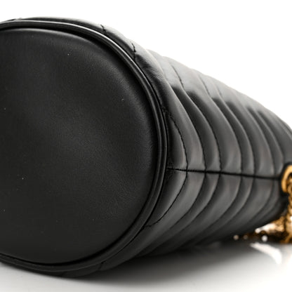 Gucci Calfskin Matelasse Mini GG Marmont 2.0 Bucket Bag Black 9 of 9