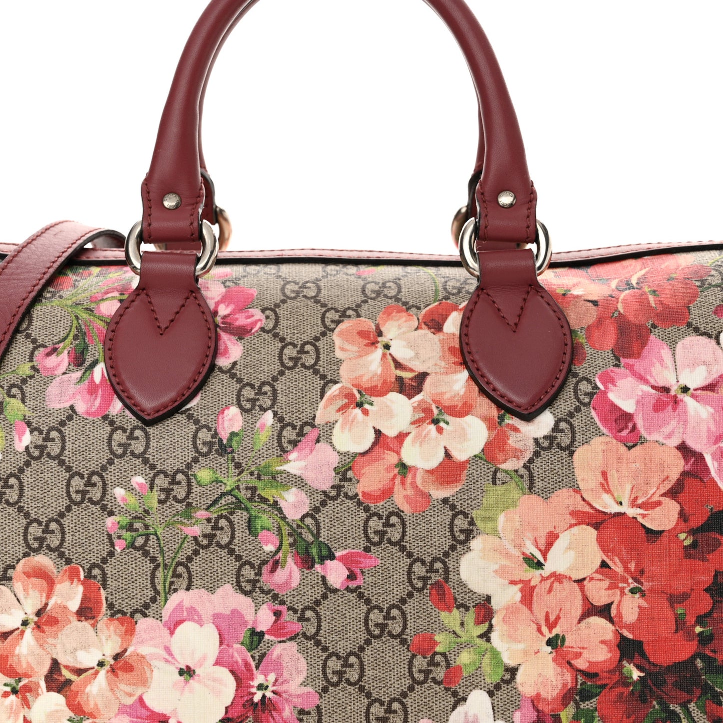 GG Supreme Monogram Blooms Medium Boston Beige Multicolor Dry Rose