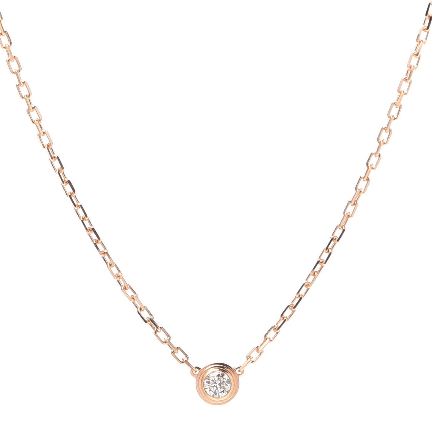 18K Pink Gold Diamond SM D'Amour Pendant Necklace