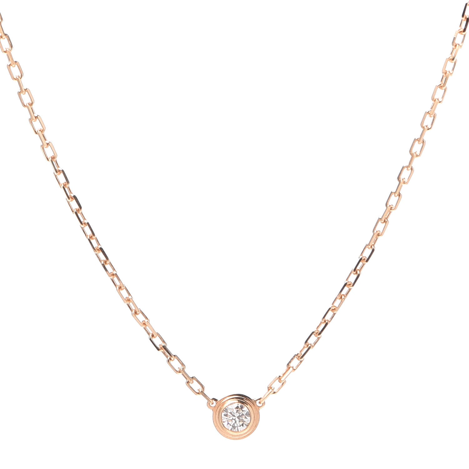 Cartier 18K Pink Gold Diamond SM D'Amour Pendant Necklace 1 of 7