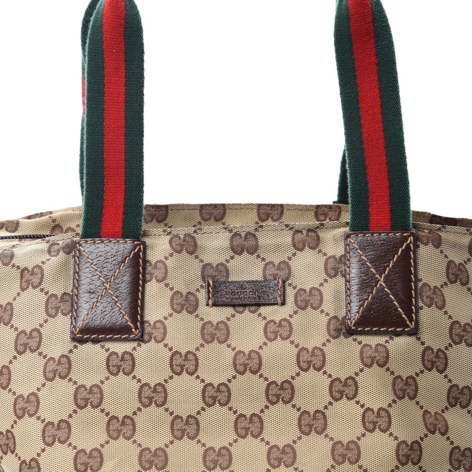 Gucci GG Monogram Small Web Handle Bucket Tote Dark Brown 10 of 10