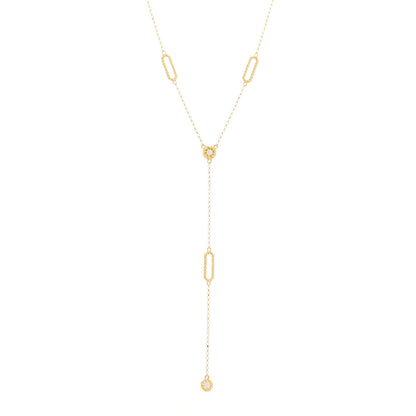 Roberto Coin 18K Yellow Gold Diamond Barocco Y Drop Necklace 1 of 5