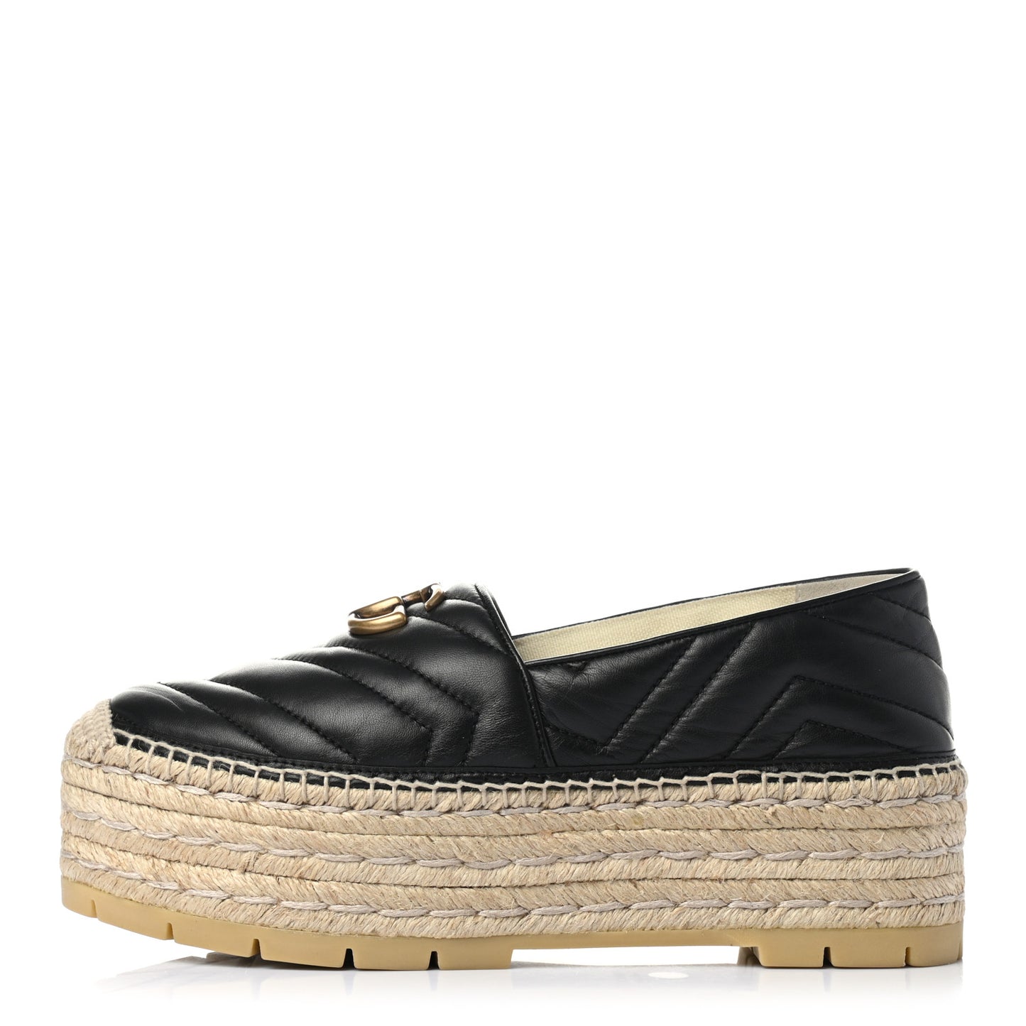 Nappa Matelasse GG Marmont Platform Espadrilles 39 Black