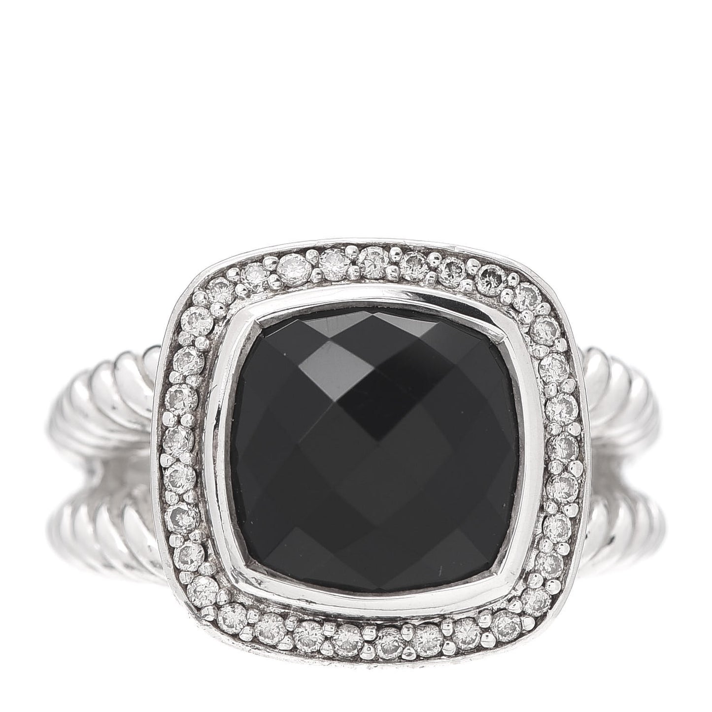 Sterling Silver Diamond Black Onyx 11mm Albion Ring 57 8