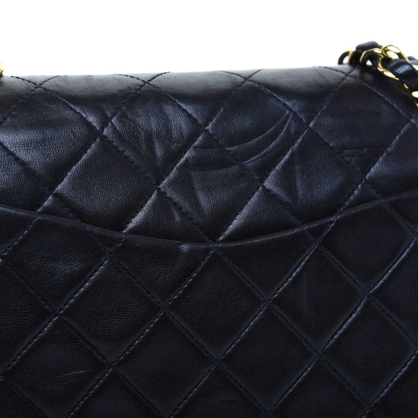 Lambskin Quilted Small Double Flap Black