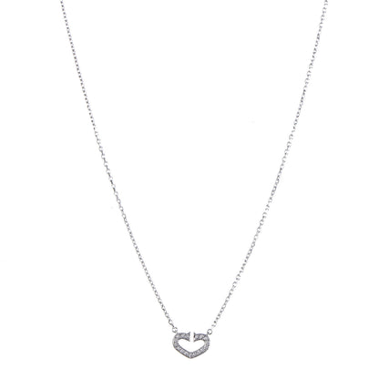 Cartier 18K White Gold Diamond Small Hearts and Symbols Pendant Necklace 1 of 6