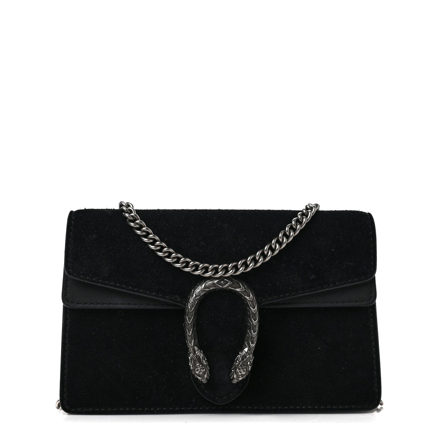 Gucci Suede Super Mini Dionysus Shoulder Bag Black 1 of 6