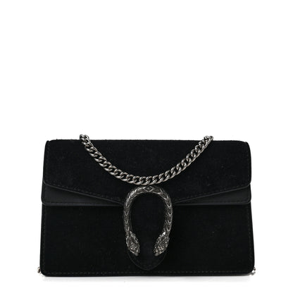 Gucci Suede Super Mini Dionysus Shoulder Bag Black 1 of 6