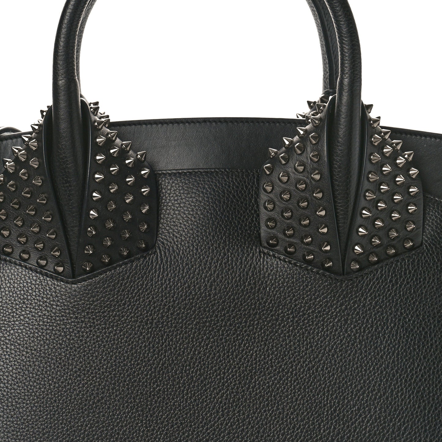 Grained Calfskin Spike Large Eloise Tote Black