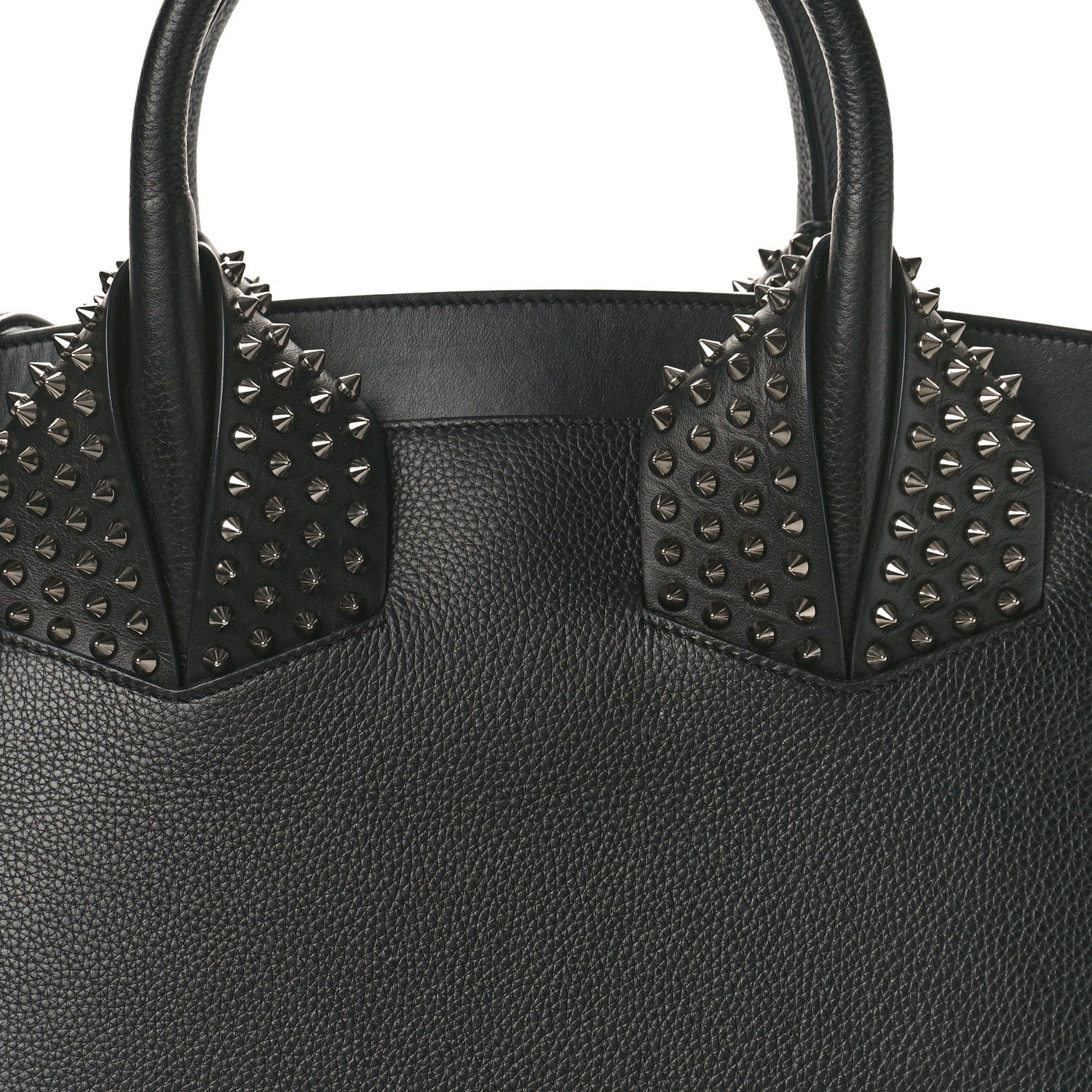 Christian Louboutin Grained Calfskin Spike Large Eloise Tote Black 7 of 9