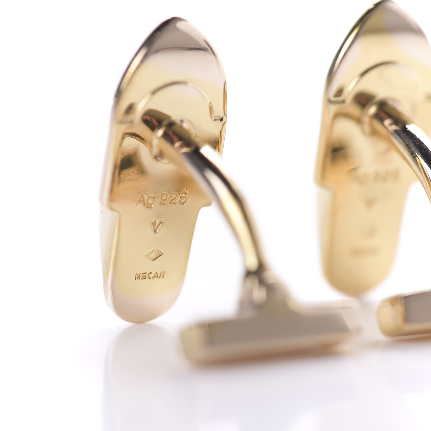 Louis Vuitton Sterling Silver Trunk Latch Cufflinks Gold 5 of 5