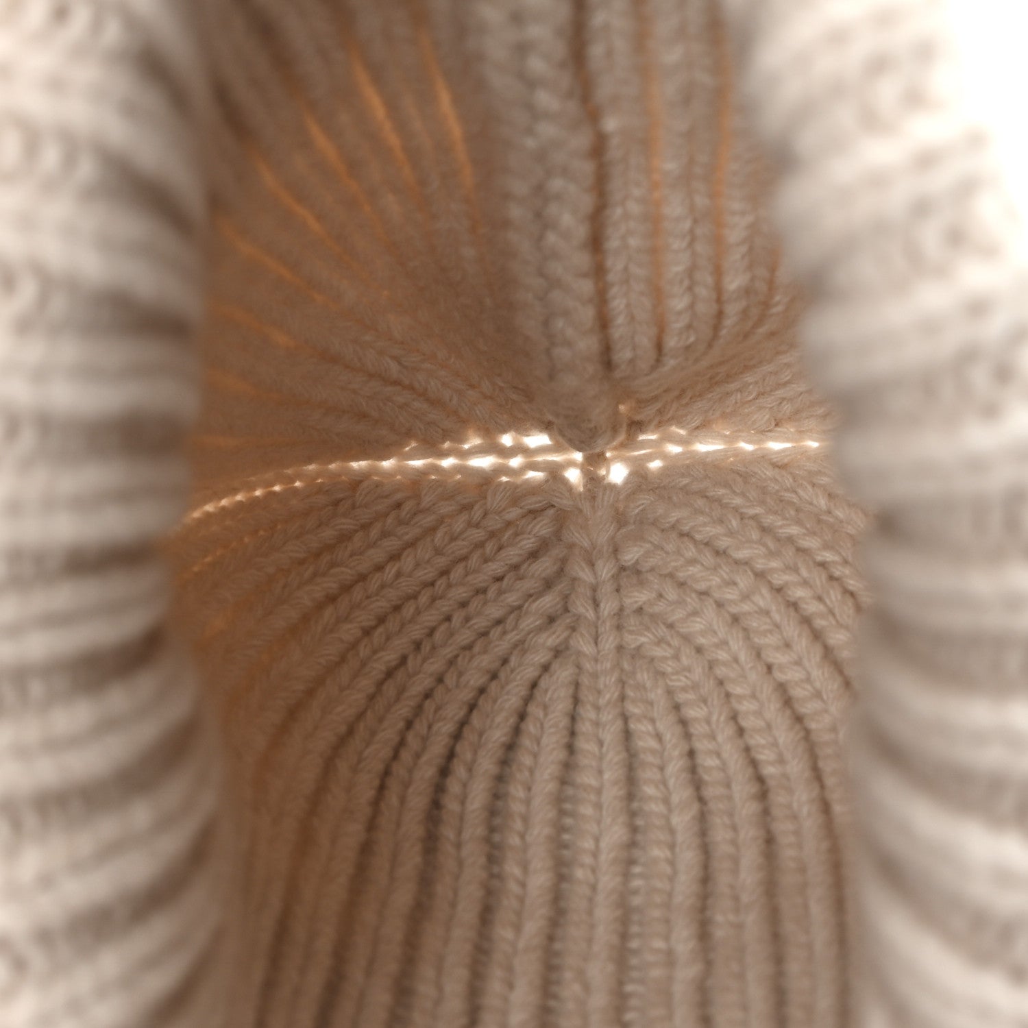 Chanel Wool Cashmere Sheepskin Shearling CC Patch Beanie Hat  Ecru Dark Beige 4 of 5