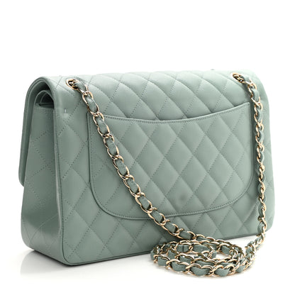 Chanel Caviar Quilted Jumbo Double Flap Dark Green 3 of 11