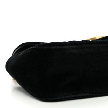 Gucci Velvet Matelasse Marquise Crystals Embroidered Small GG Marmont Shoulder Bag Black 8 of 9