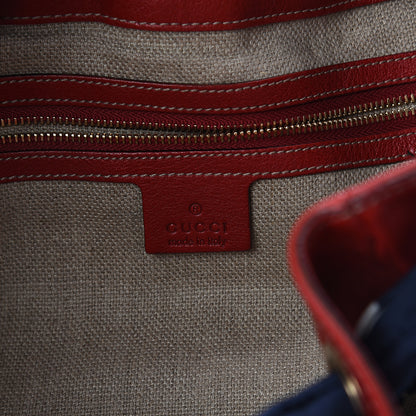 Gucci Monogram Large Positano Tote Navy Red 5 of 8